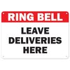 Signmission Public Safety, 5" Height, 7" x 5", Ring Bell Leave Deliveries Here, Ring Bell Leave Deliveries Here OS-NS-D-57-25528